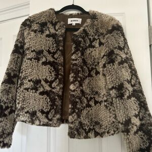 BB Dakota Cream and Brown Teddy Jacket